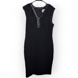 Ashley Graham Sheath Dress in Black size 12